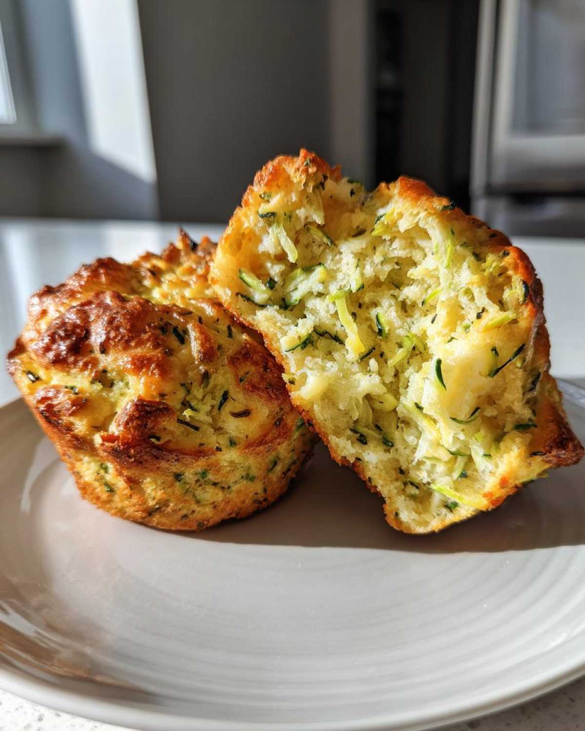 Savory zucchini cheese muffins - detail 1