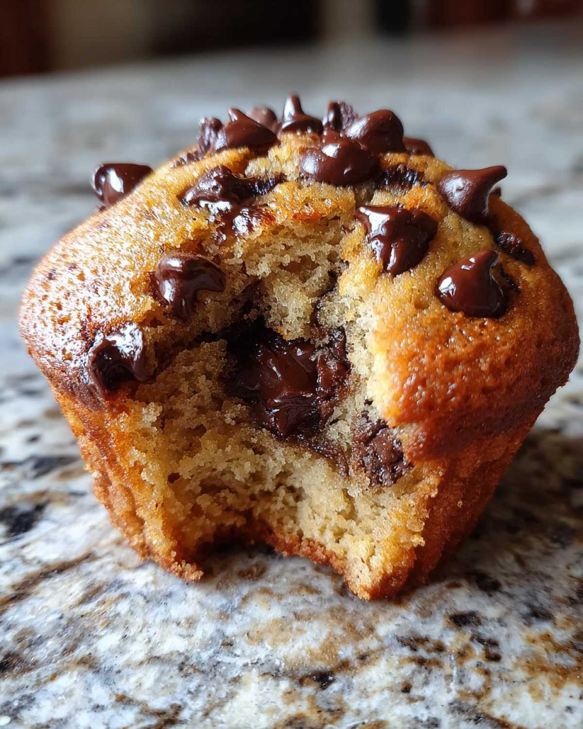 Vegan chocolate chip muffins - detail 1
