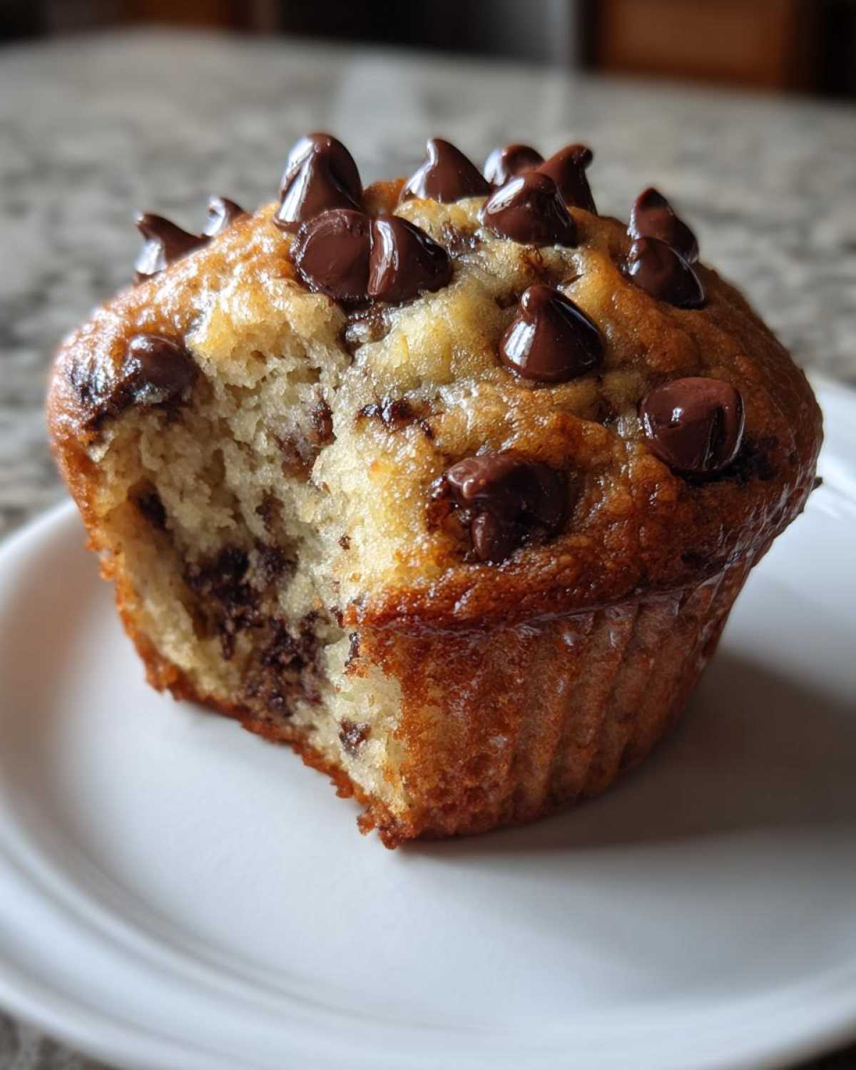 Chocolate chip banana muffins - detail 3