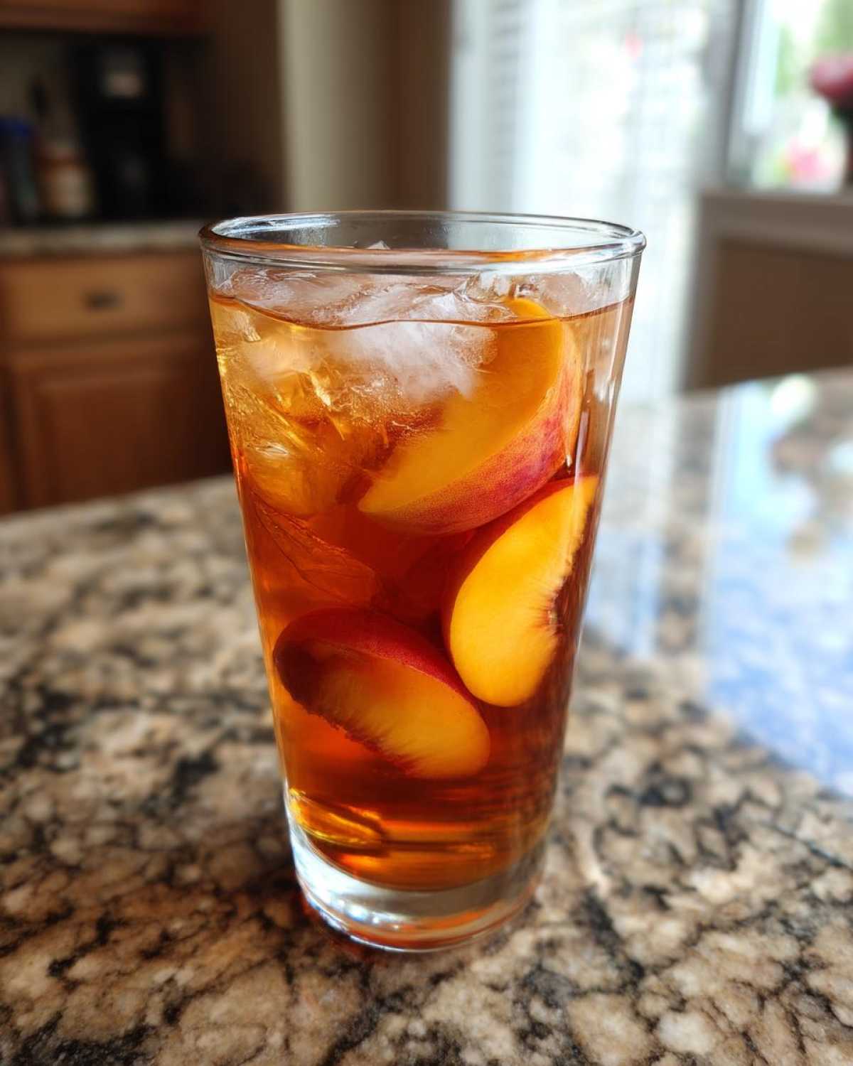 Homemade Fresh Peach Iced Tea - detail 3