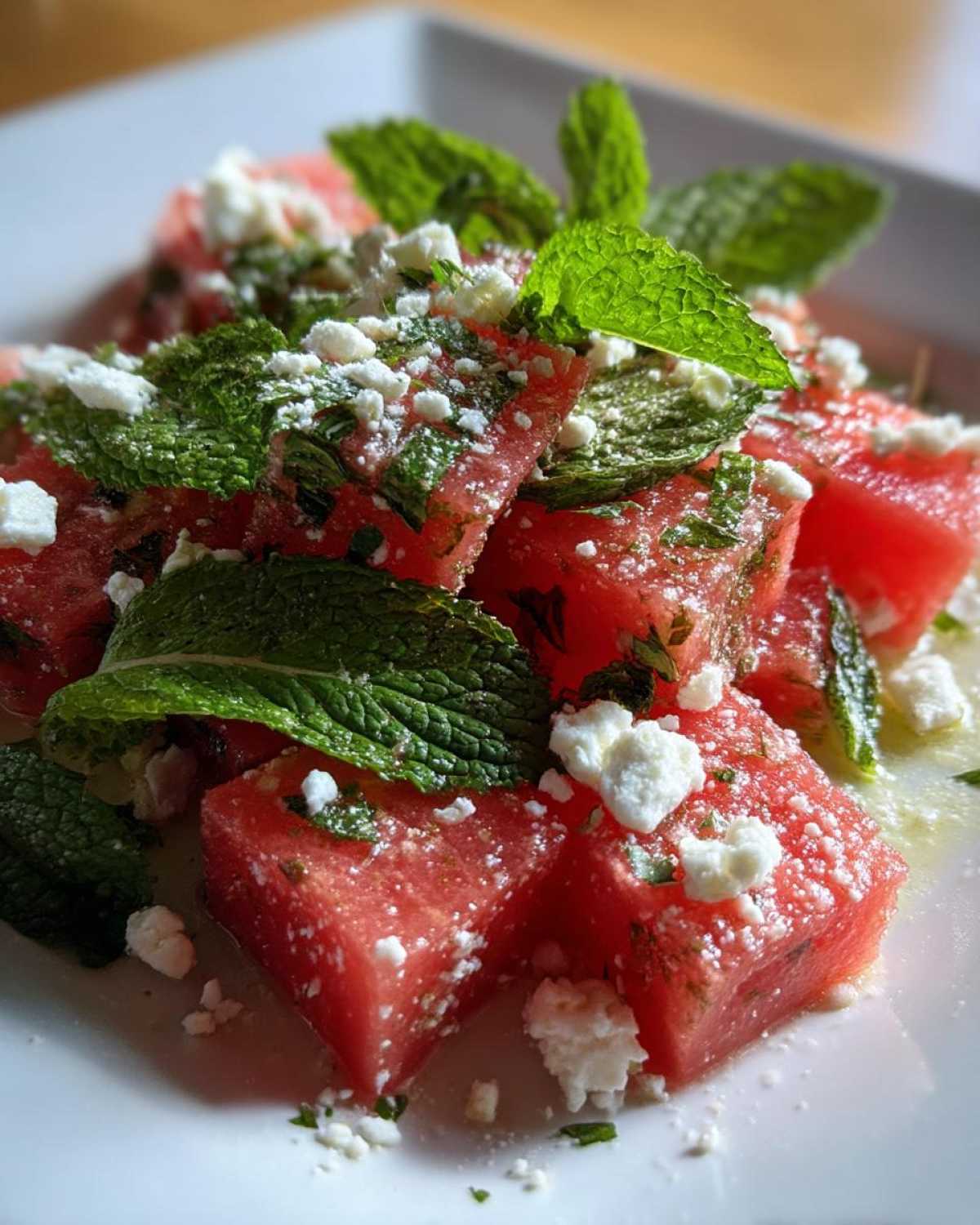 Refreshing Watermelon Feta Salad with Fresh Mint - detail 3