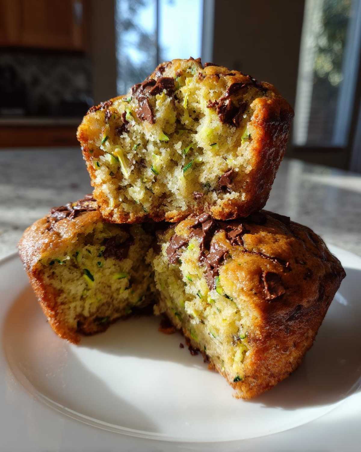 Chocolate chip zucchini muffins - detail 2