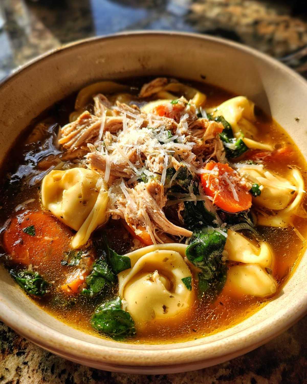 Slow Cooker Chicken Tortellini Soup - detail 2