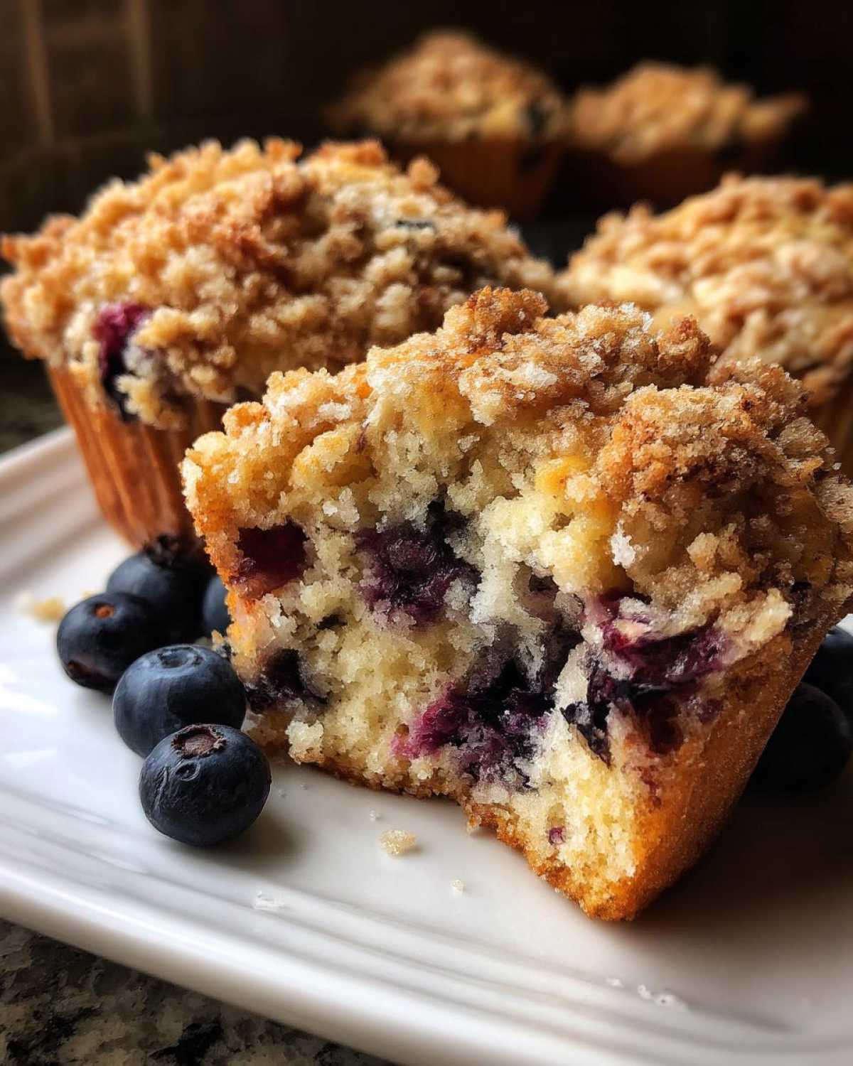 Bakery Style Blueberry Muffins with Streusel Topping - detail 2