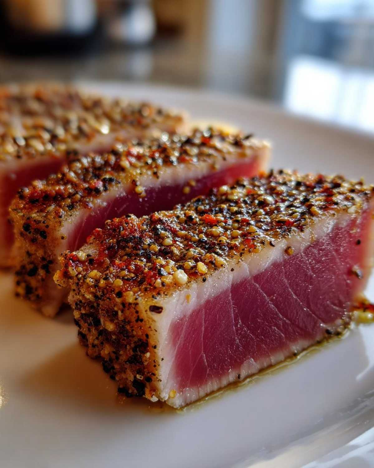 Seared tuna steak with lemon pepper - detail 3