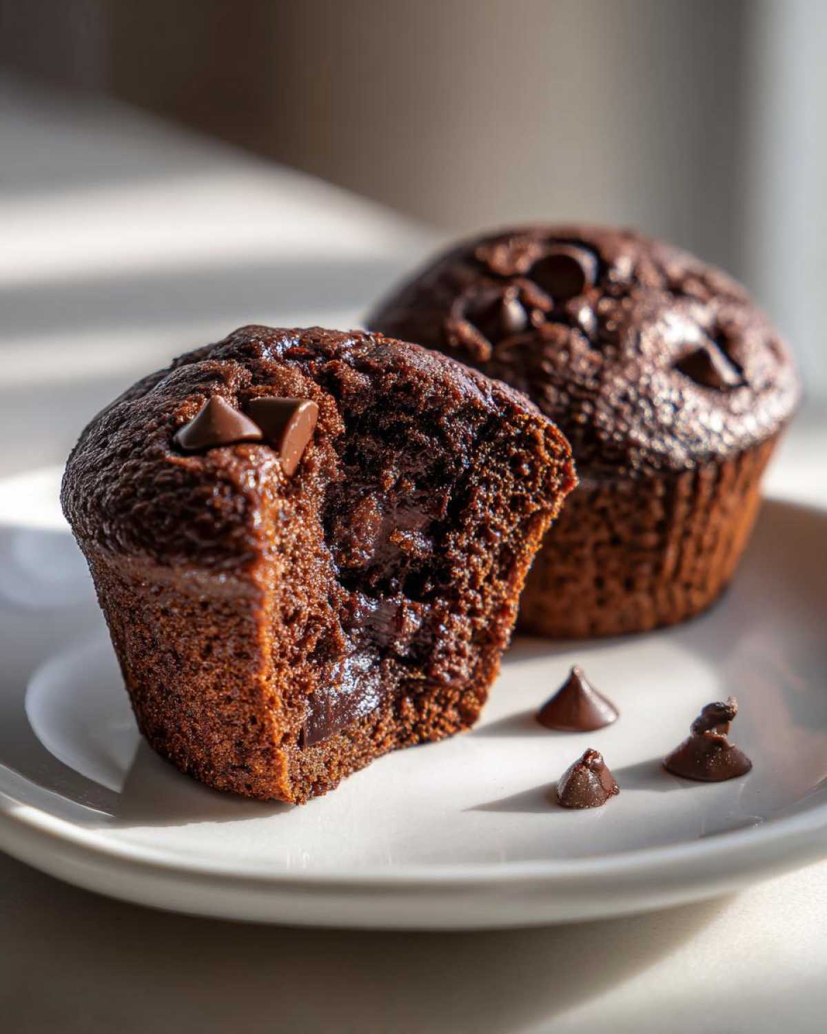 Double chocolate chip muffins - detail 1