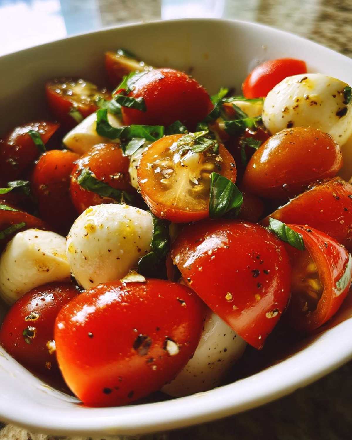 15 Minute Caprese Salad with Cherry Tomatoes - detail 1