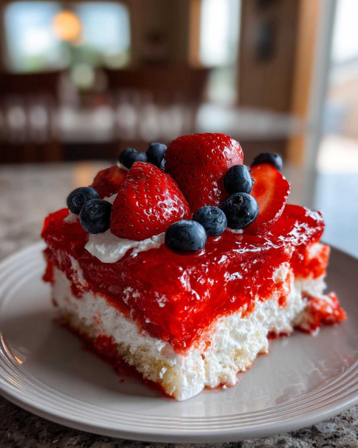 Strawberry Jello Poke Cake Flag - detail 2
