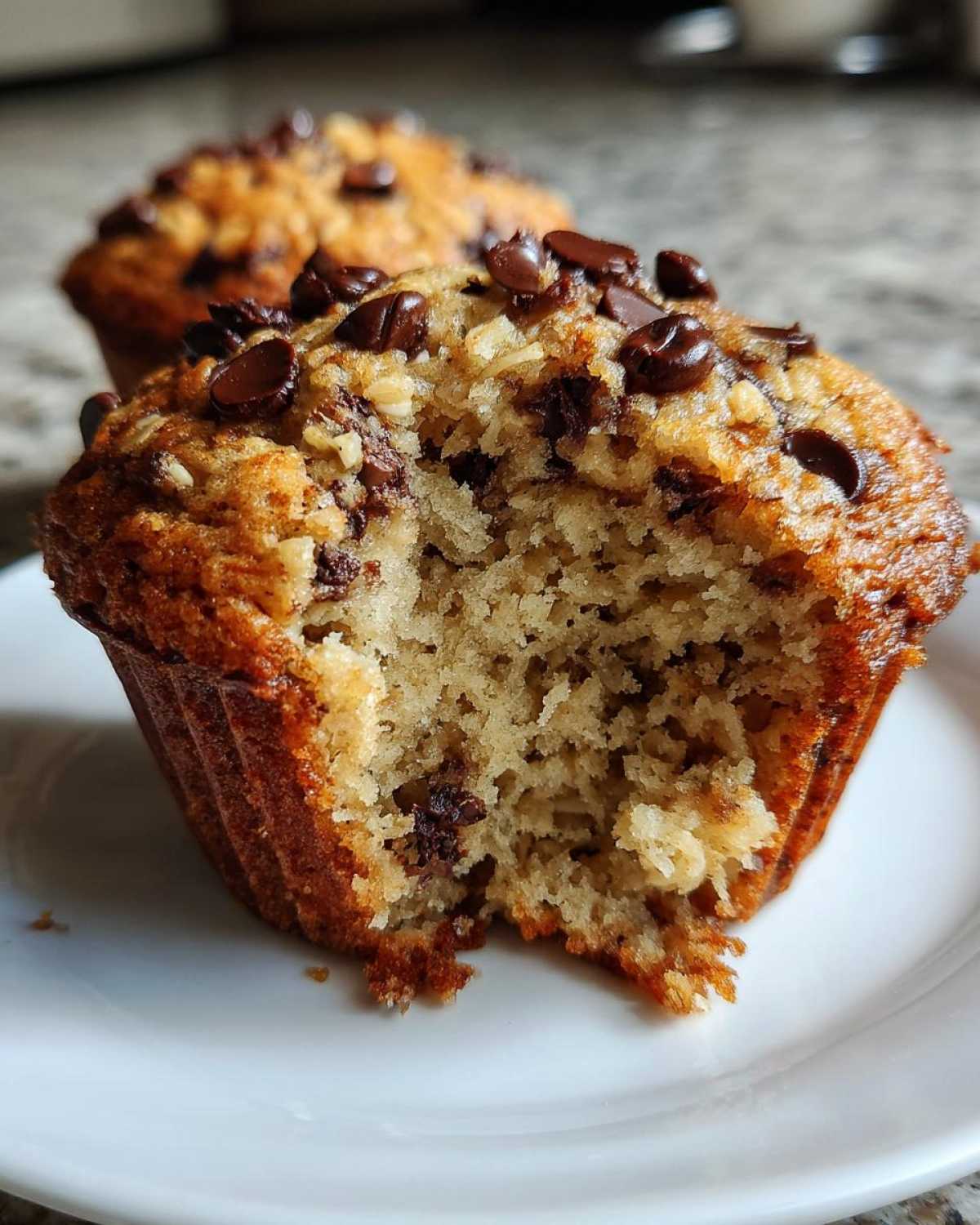 Oatmeal chocolate chip muffins - detail 2