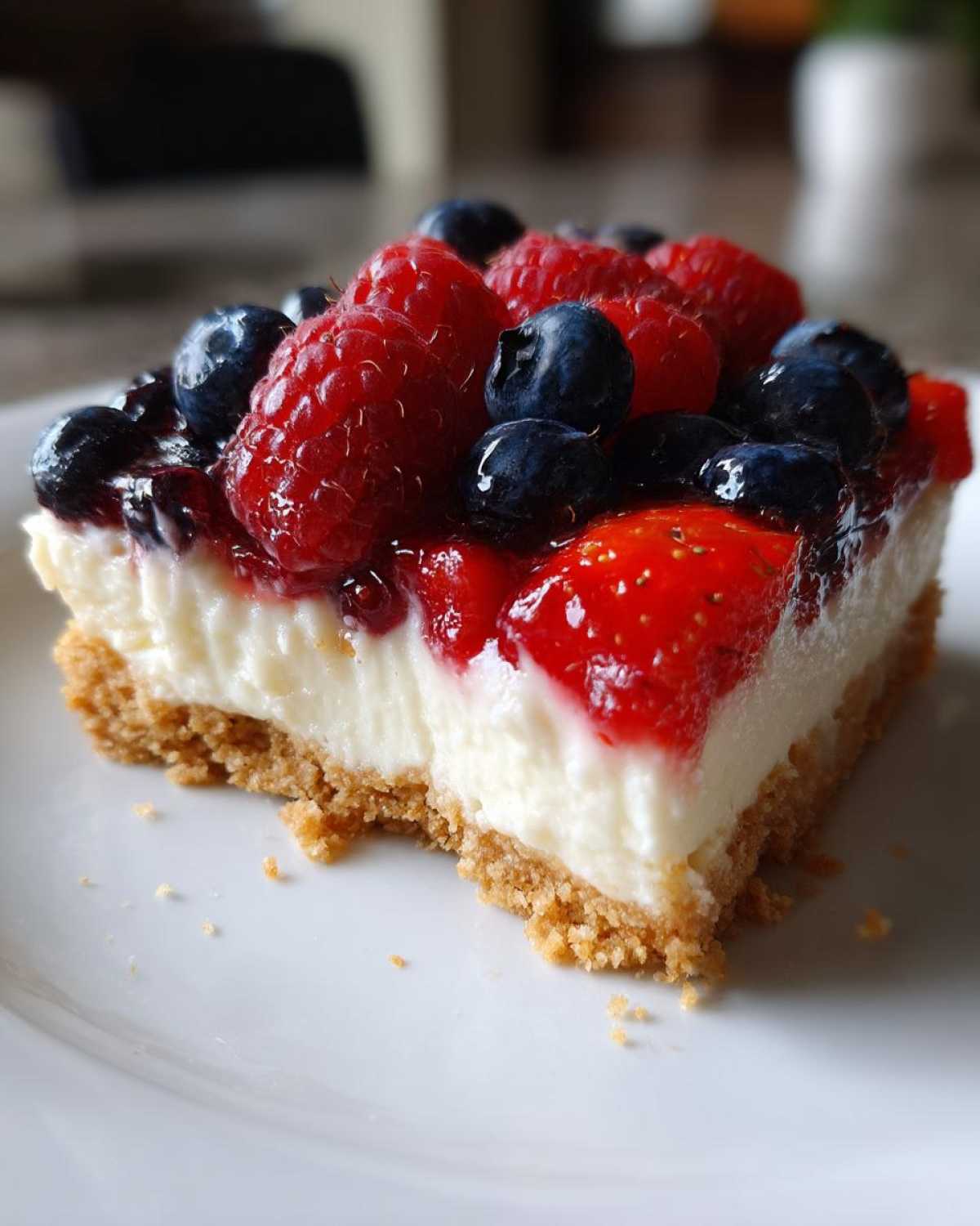 Easy No-Bake Cheesecake Bars with Berry Topping - detail 3