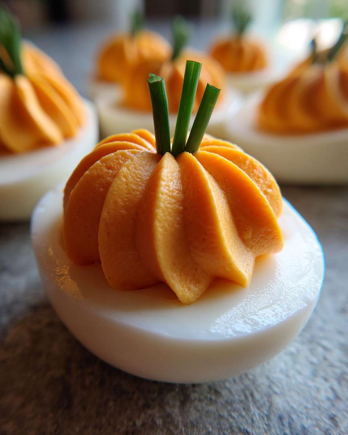 Pumpkin Deviled Eggs - detail 1
