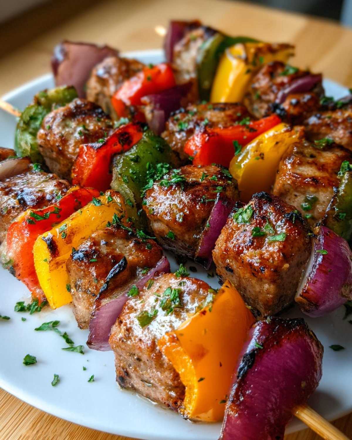 Grilled Italian Sausage and Bell Pepper Skewers - detail 4