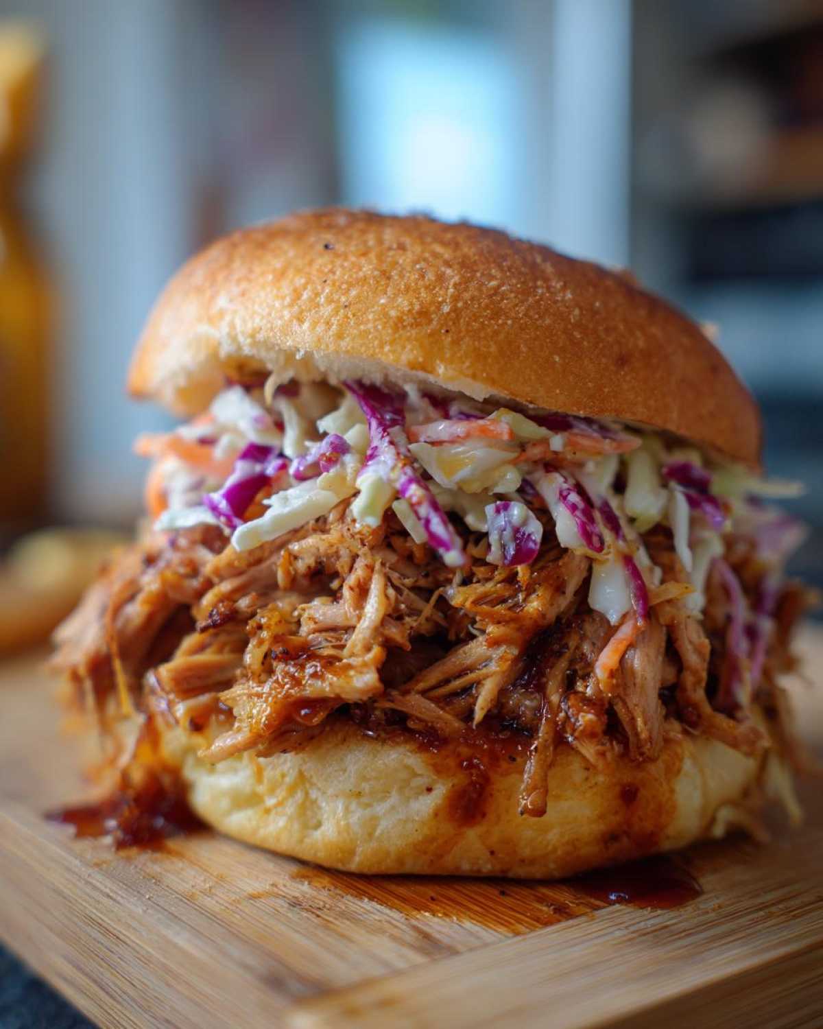 Smoky BBQ Pulled Pork Sandwiches on Brioche Buns - detail 3
