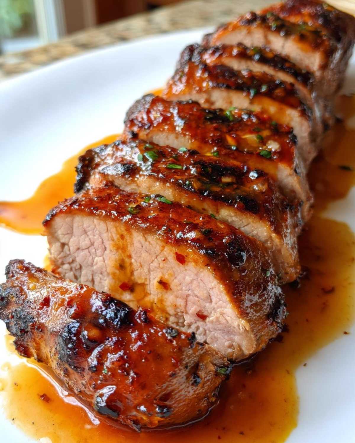 Grilled Pork Tenderloin with Spicy Peach Glaze - detail 2
