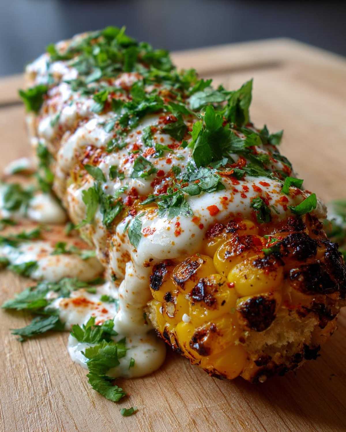 Charred Mexican street corn - detail 4