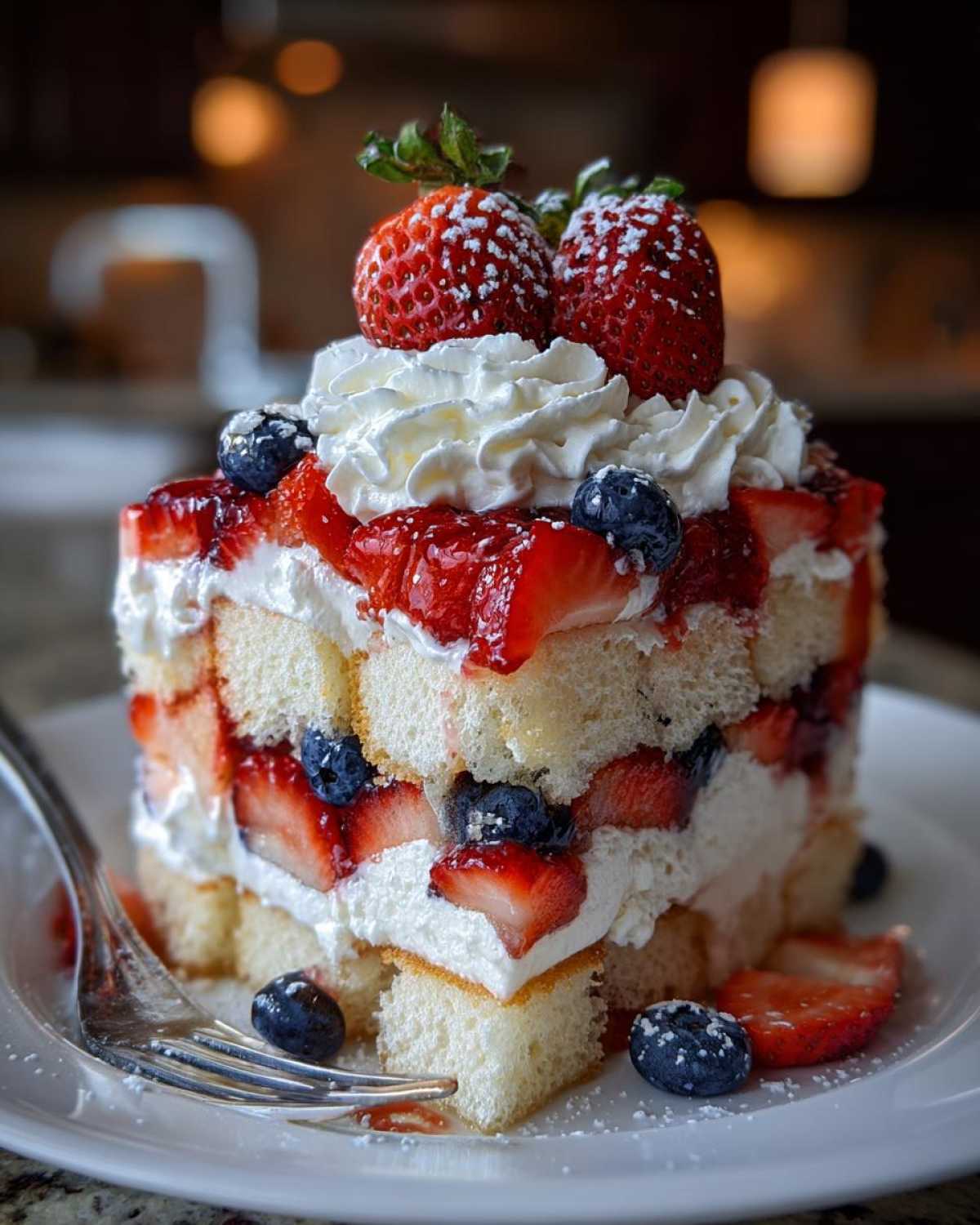 4th of July Red, White, and Blue Berry Trifle - detail 1