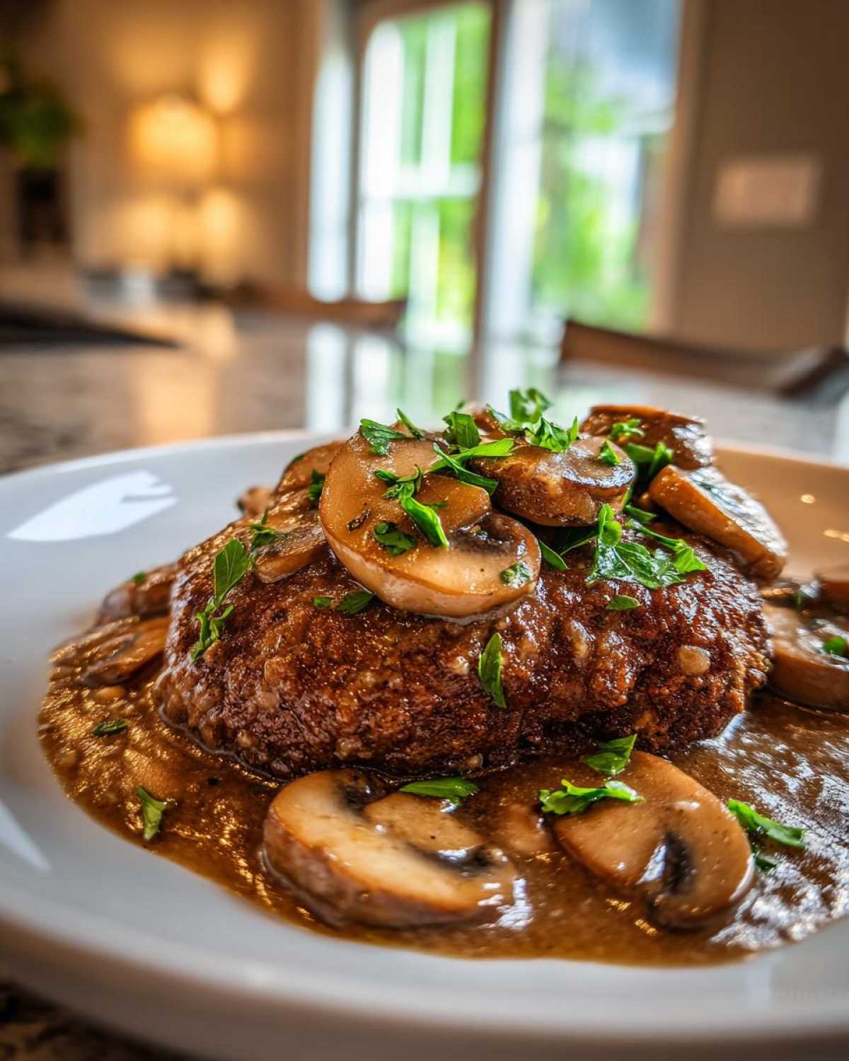 Salisbury Steak with Mushroom Gravy - detail 1