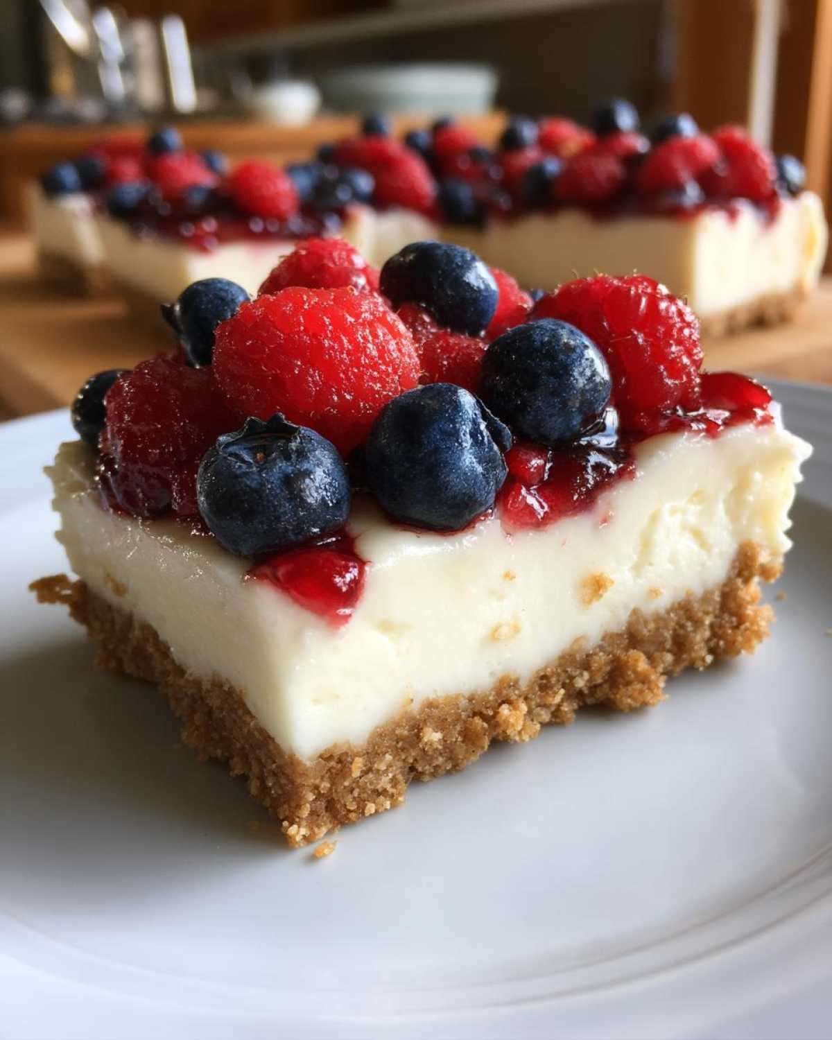 Easy No-Bake Cheesecake Bars with Berry Topping - detail 2