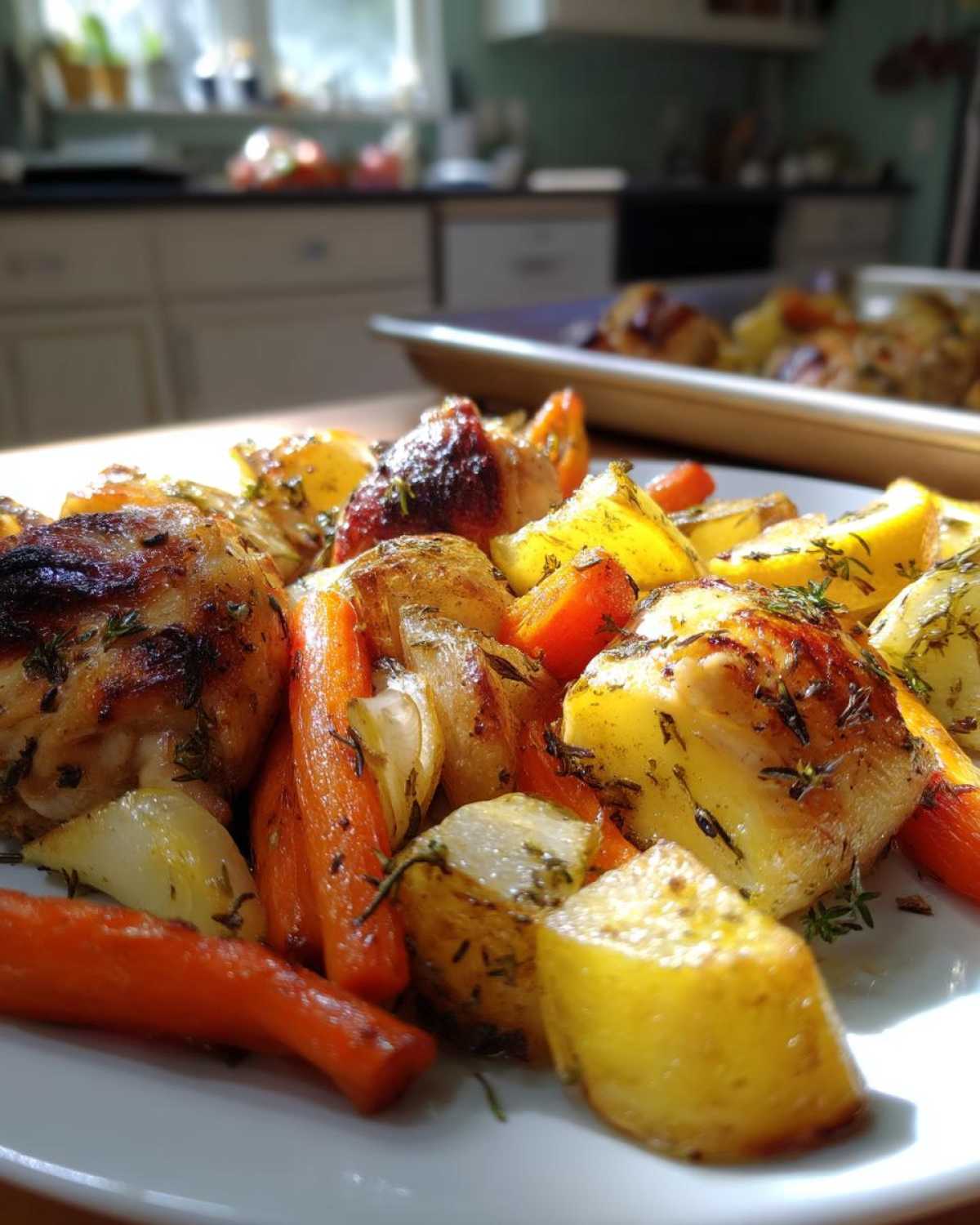 Sheet Pan Lemon Herb Roasted Chicken Pieces and Veggies - detail 2