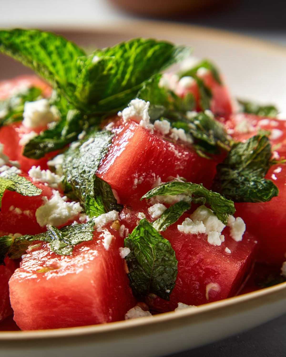Refreshing Watermelon Feta Salad with Fresh Mint - detail 1