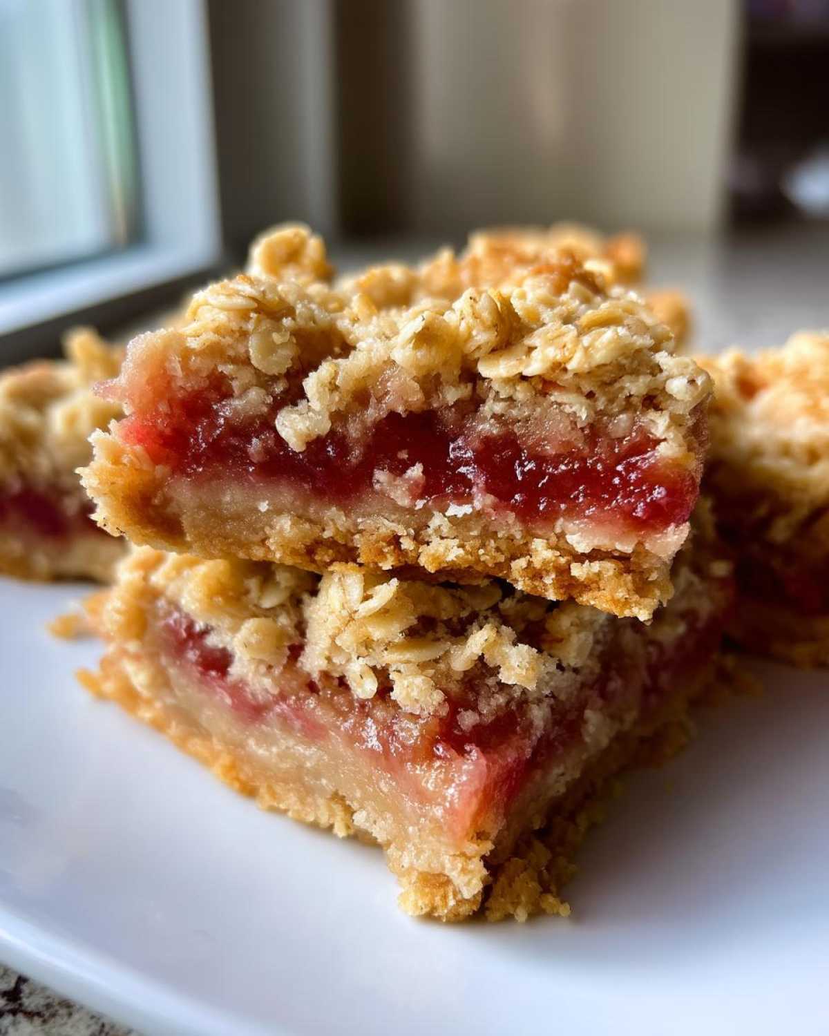 Rhubarb Oat Bars - detail 3