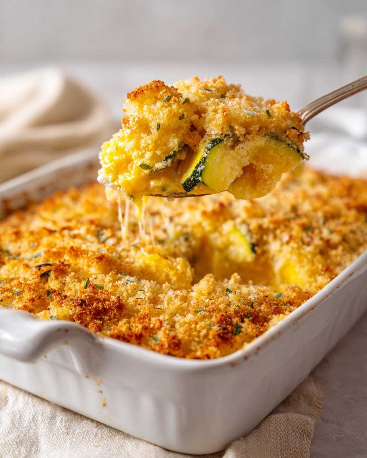 Crunchy topping squash casserole - detail 1