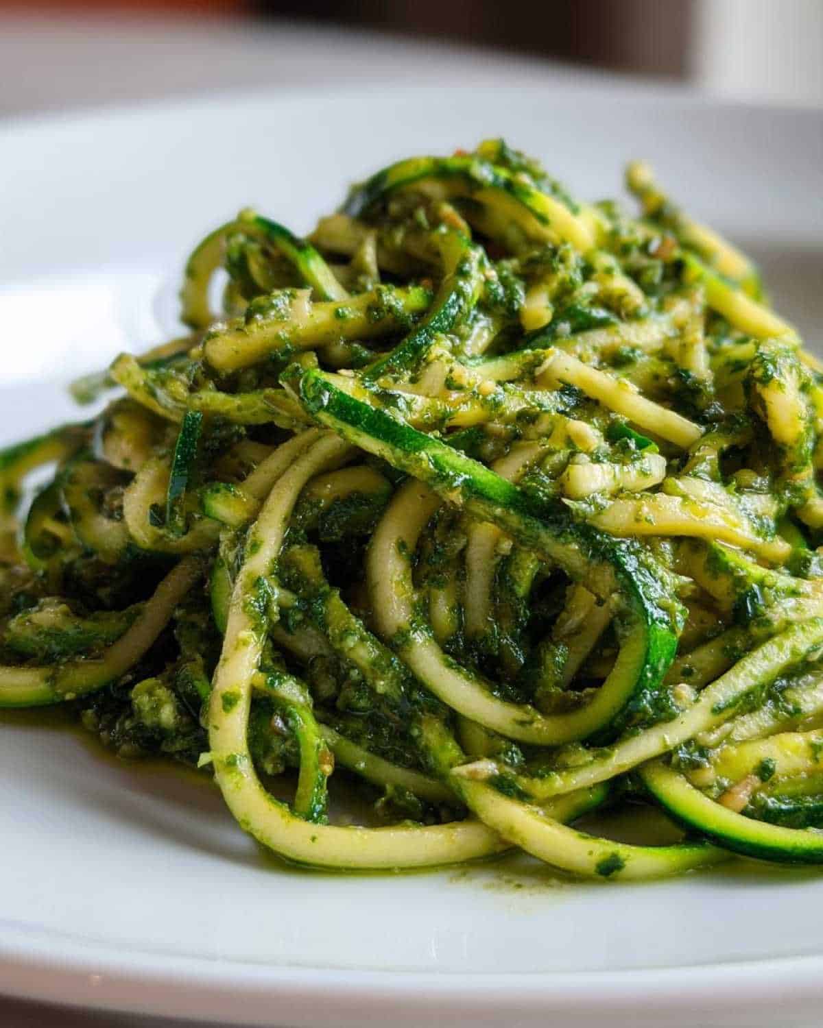 Quick Zucchini Noodles with Pesto - detail 2