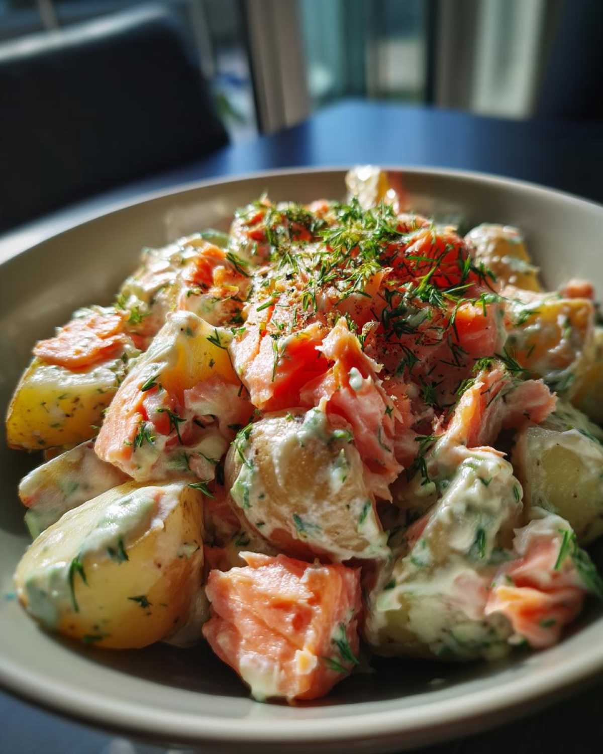 Smoked salmon potato salad recipe - detail 1