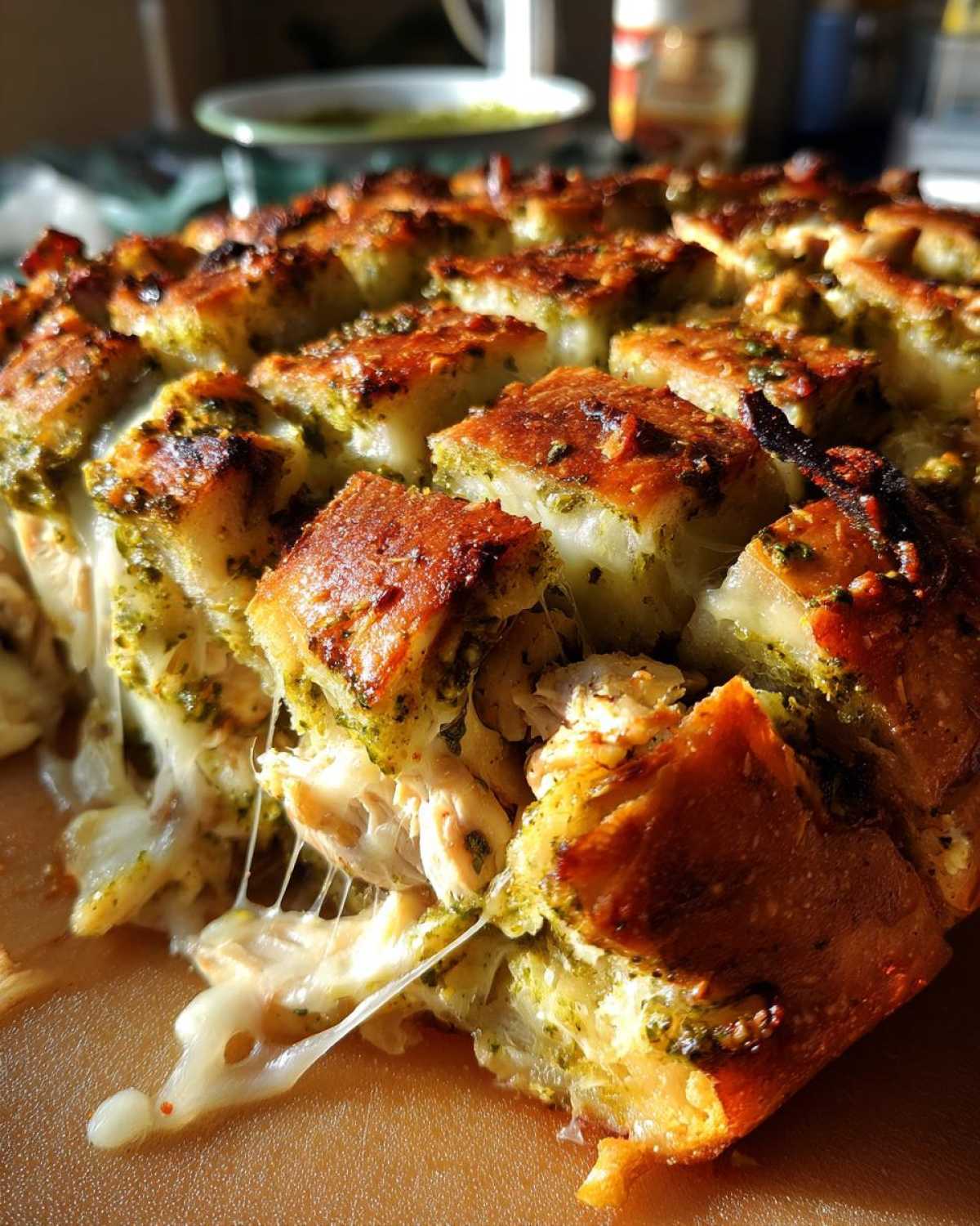 Pesto Chicken Stuffed Bread - detail 2