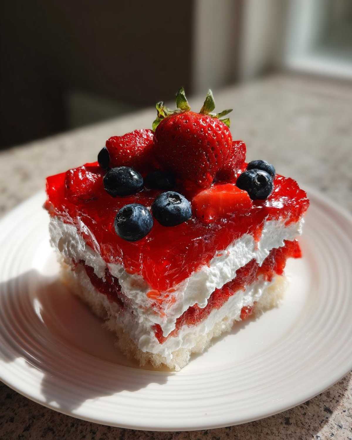 Strawberry Jello Poke Cake Flag - detail 3