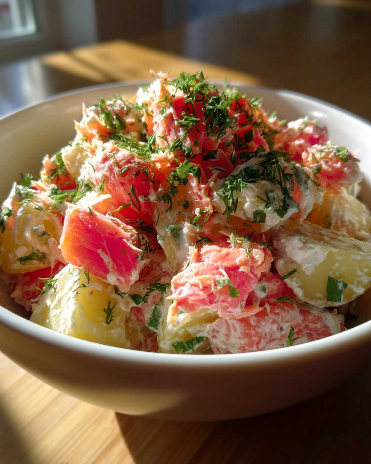 Smoked salmon potato salad recipe - detail 2