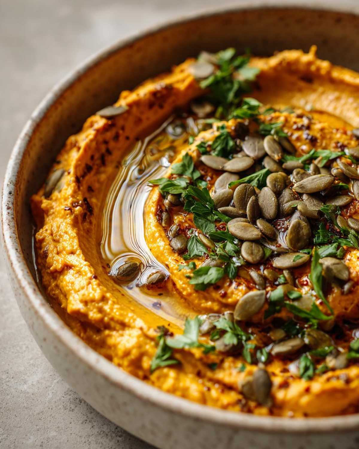 Vegan Pumpkin Hummus - detail 1