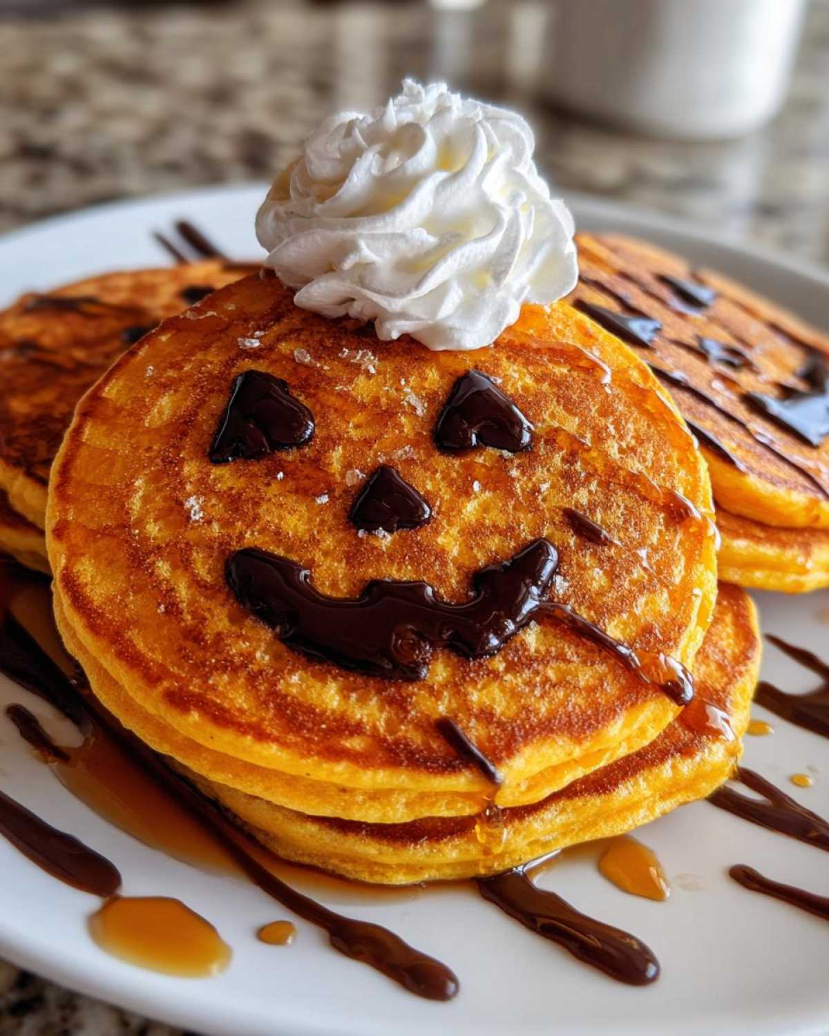 Jack-O'-Lantern Pancakes (Halloween Breakfast) - detail 4