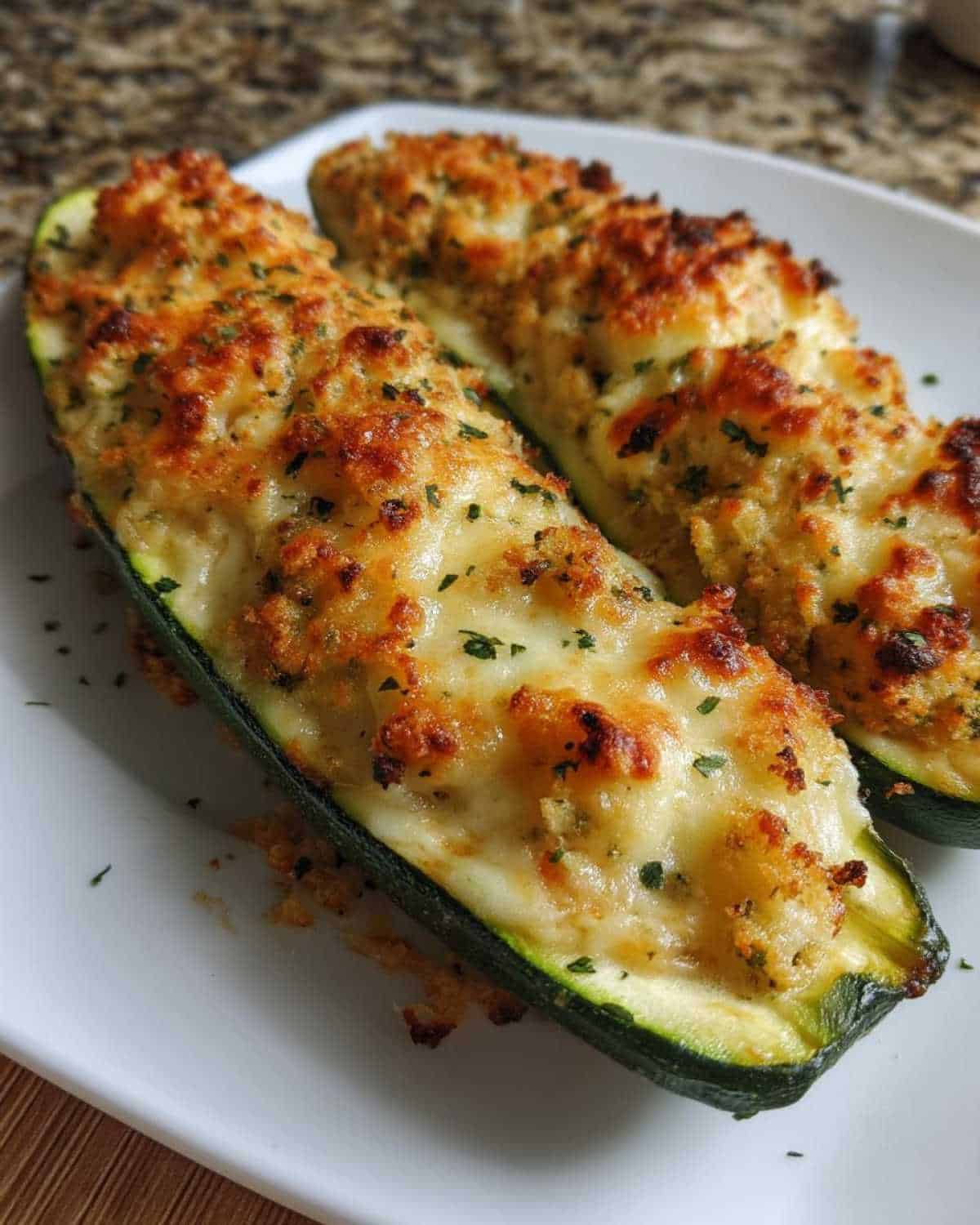 Cheesy Zucchini Boats - detail 1