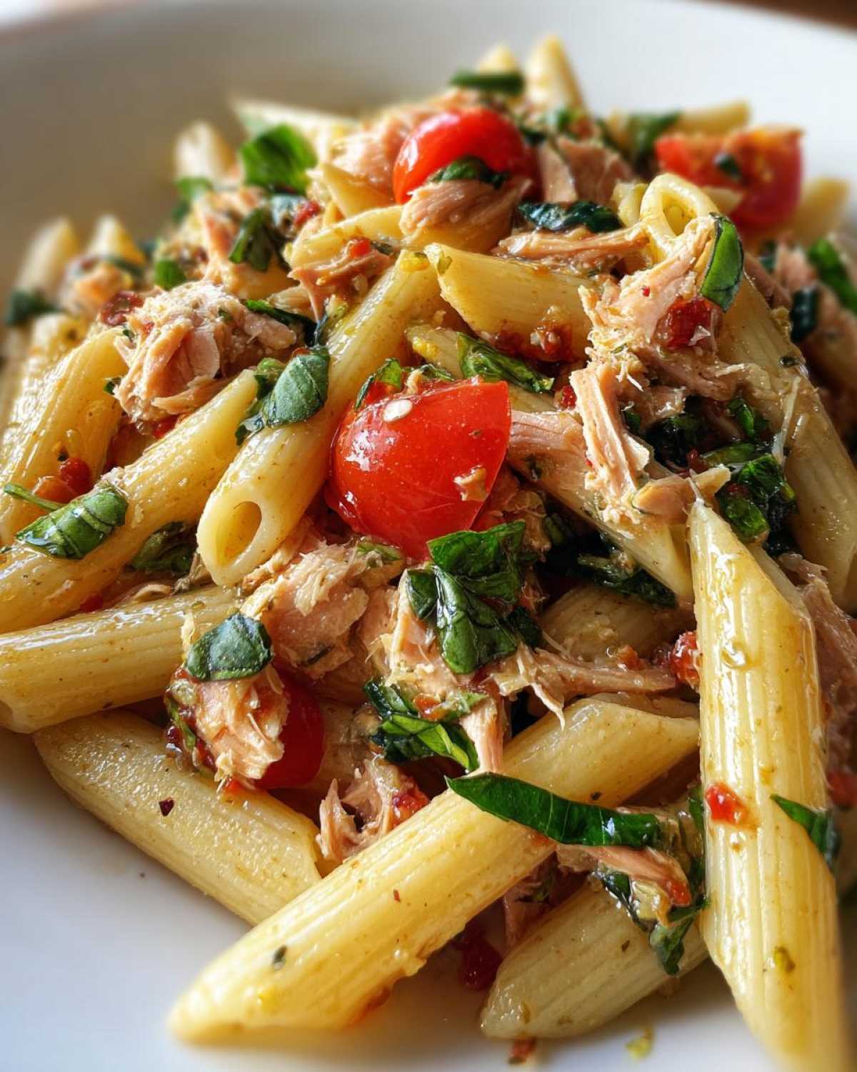 Tomato basil tuna pasta - detail 2