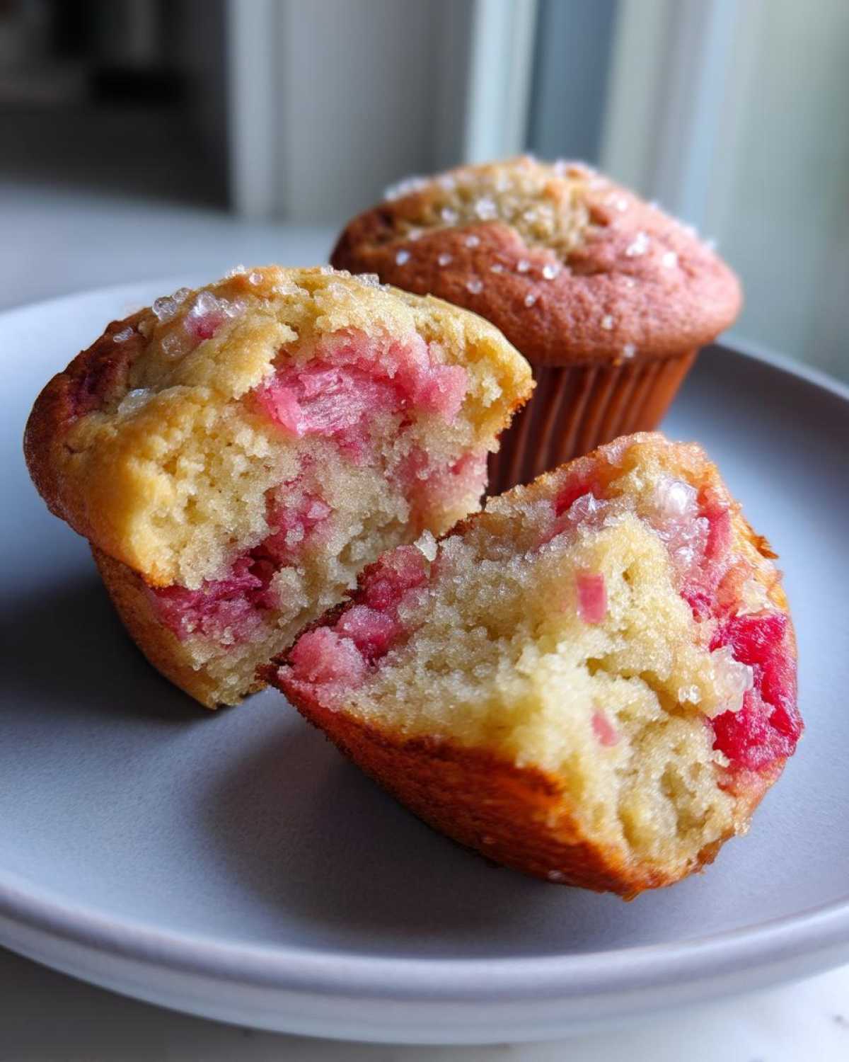 Rhubarb Muffins with Greek Yogurt - detail 1