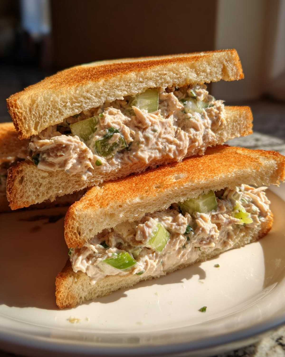 Tuna salad sandwich with celery - detail 2