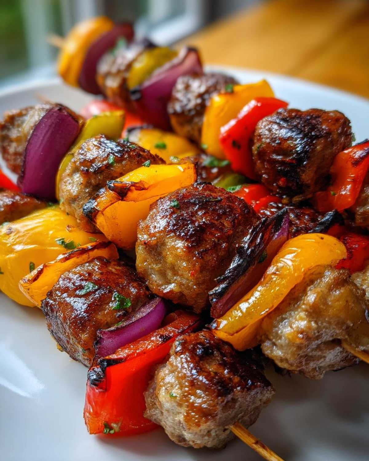 Grilled Italian Sausage and Bell Pepper Skewers - detail 2