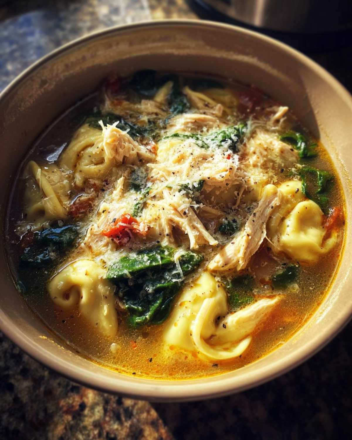 Slow Cooker Chicken Tortellini Soup - detail 3