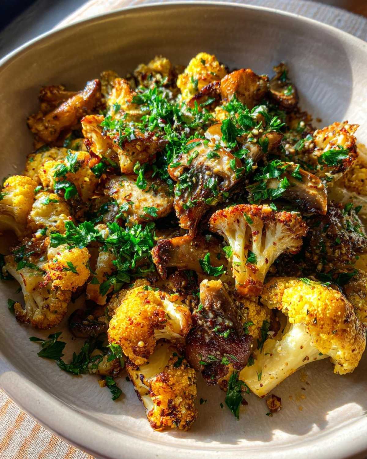 Garlic Butter Mushroom & Cauliflower Skillet - detail 2