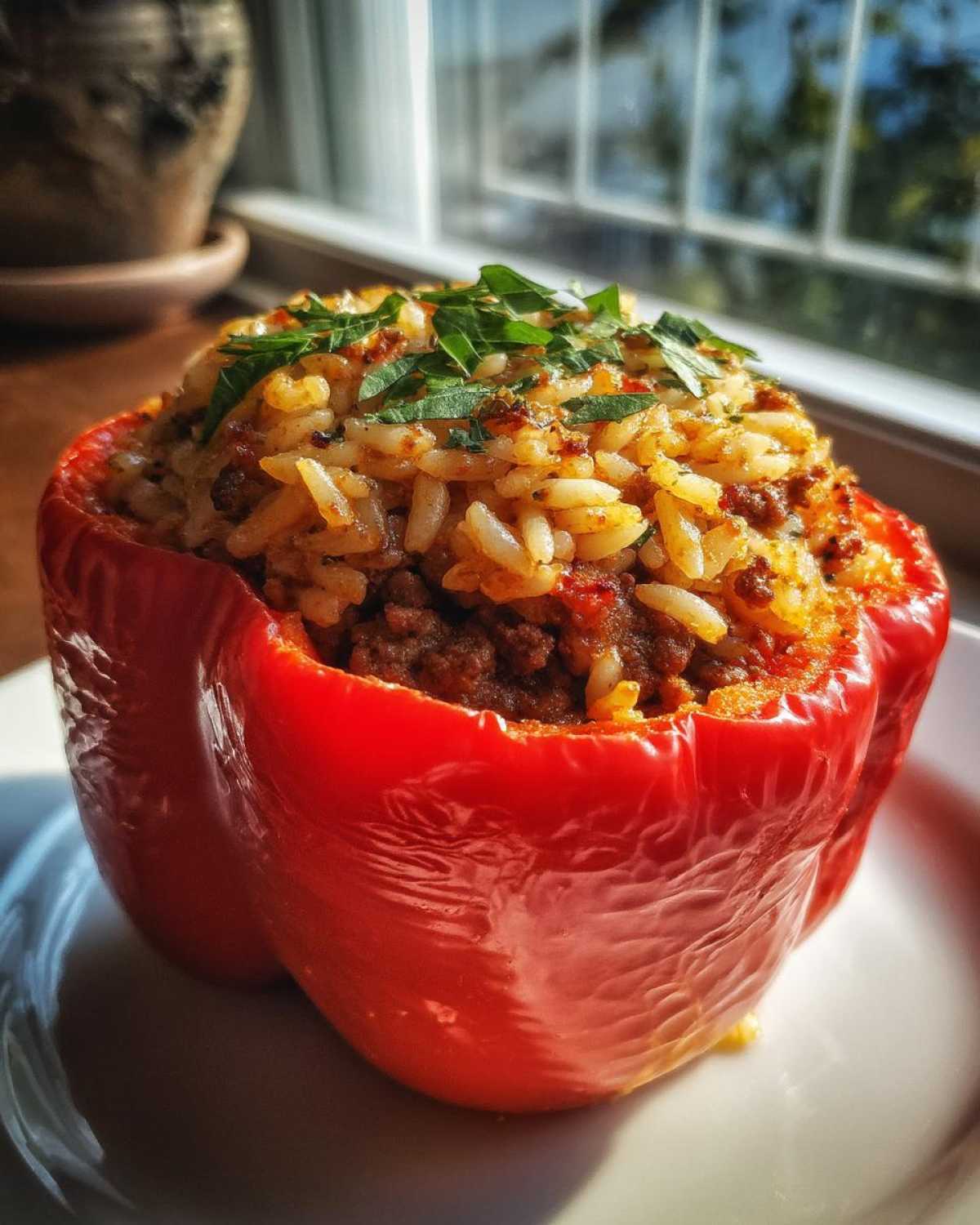 Italian Stuffed Bell Peppers with Ground Beef and Rice - detail 1