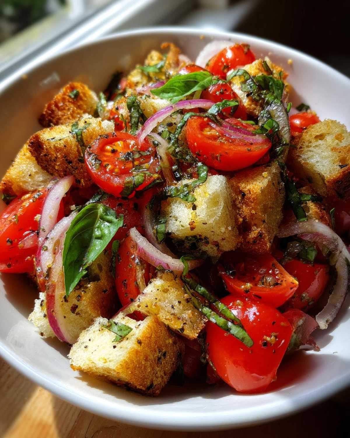 Classic Panzanella Salad (Tuscan Tomato and Bread Salad) - detail 2