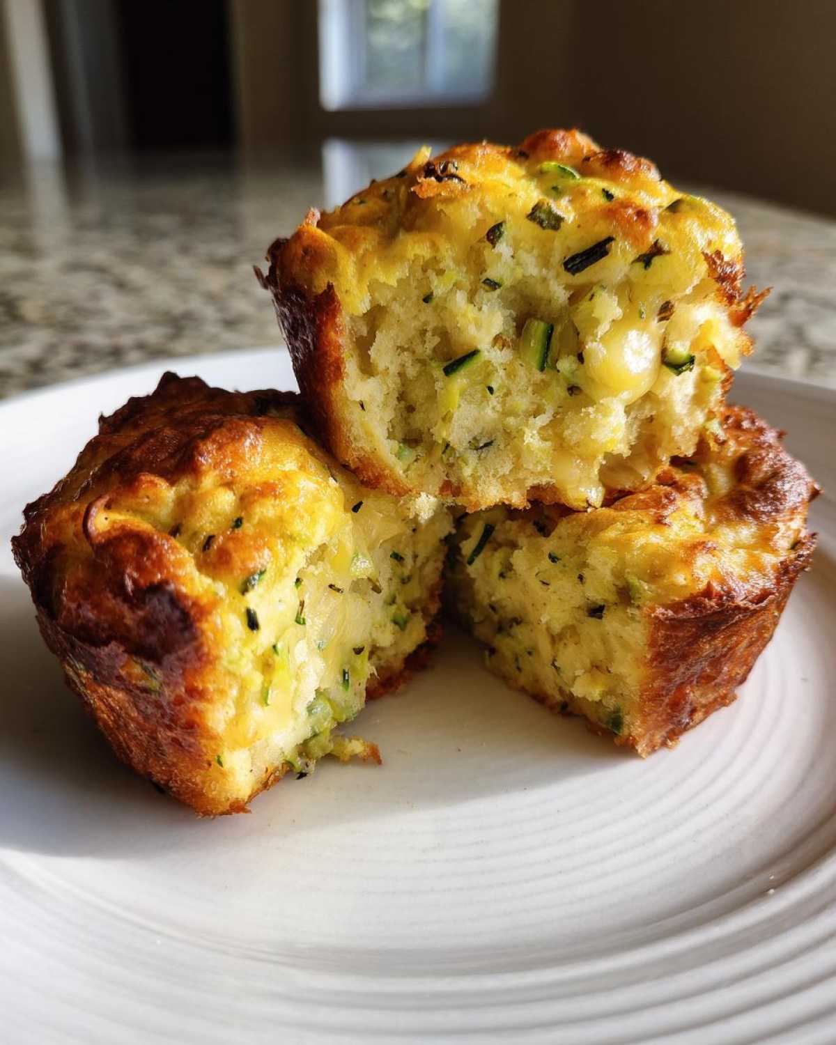 Savory zucchini cheese muffins - detail 2