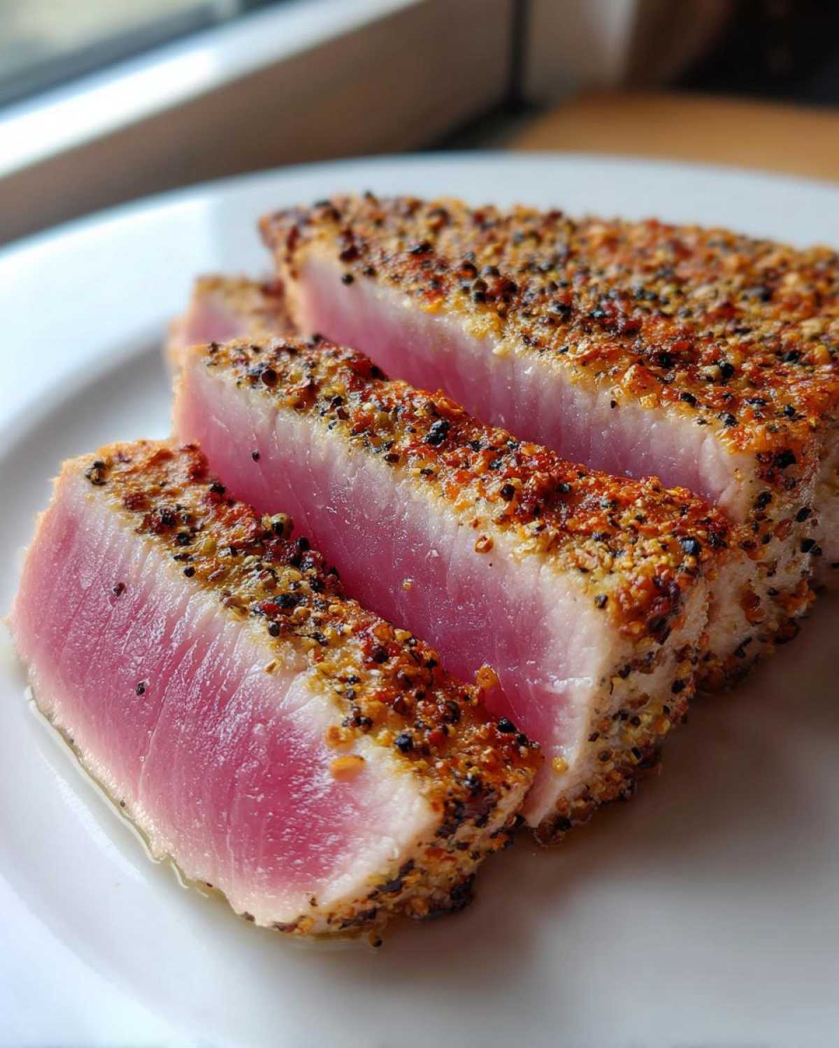 Seared tuna steak with lemon pepper - detail 1