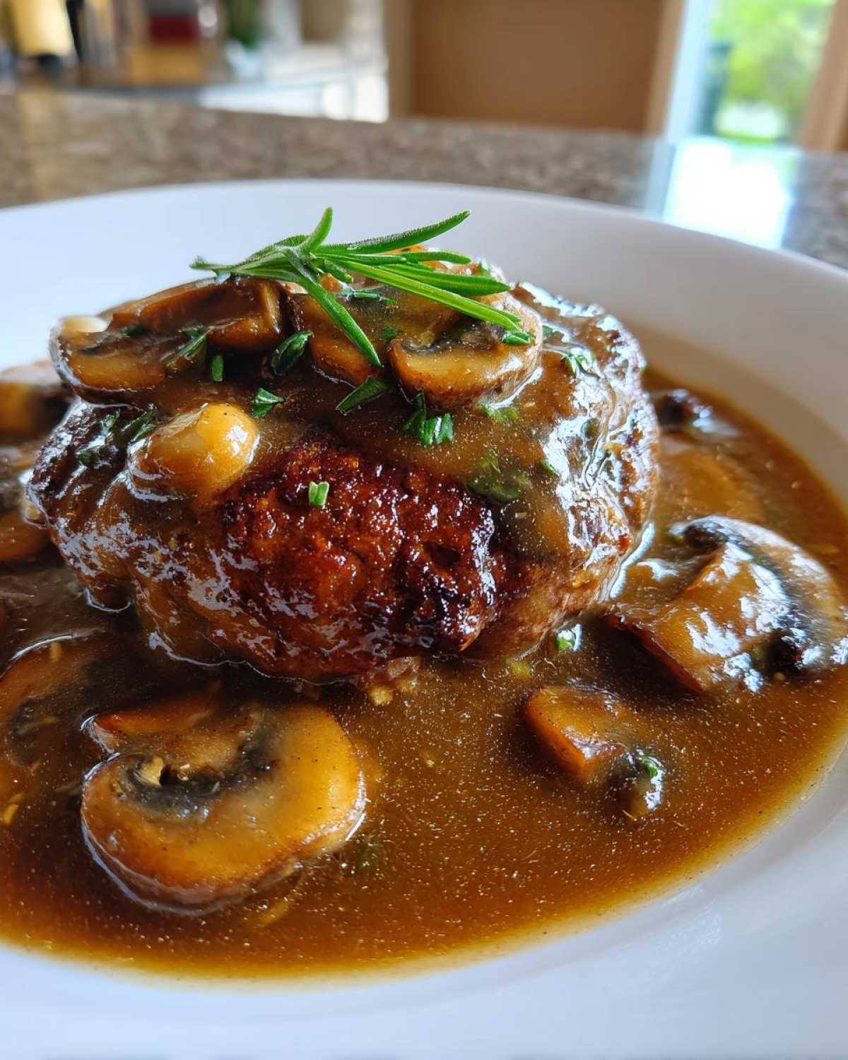 Salisbury Steak with Mushroom Gravy - detail 2