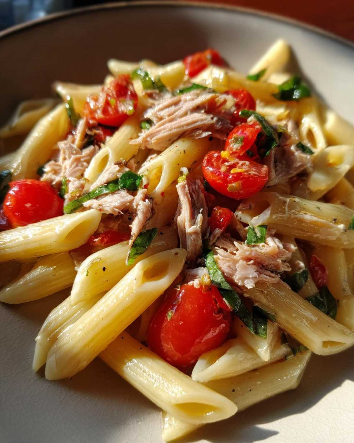 Tomato basil tuna pasta - detail 4