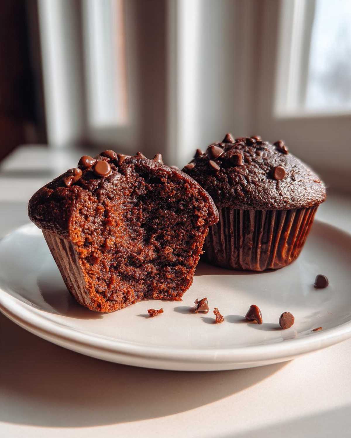 Double chocolate chip muffins - detail 2
