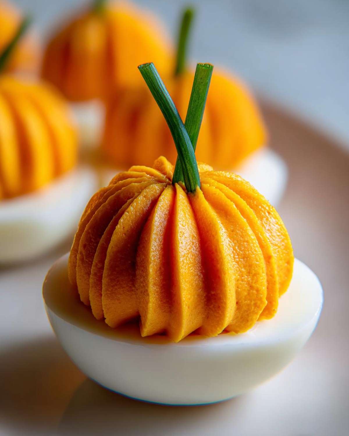 Pumpkin Deviled Eggs - detail 2