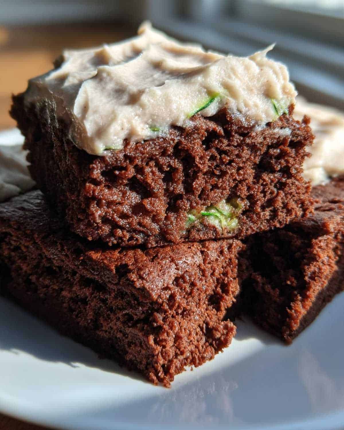 Decadent Frosted Zucchini Brownies - detail 2