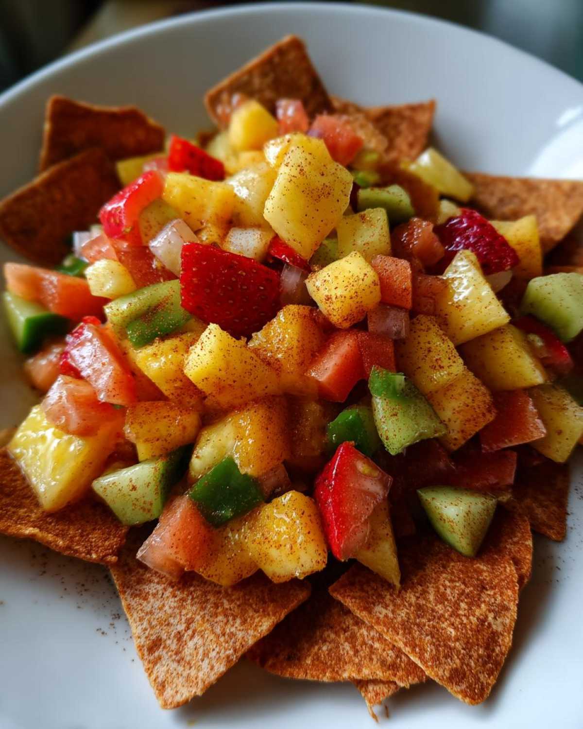 Sweet Fresh Fruit Salsa with Cinnamon Tortilla Chips - detail 3